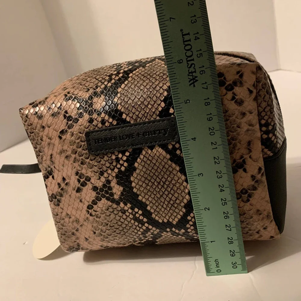 Tender Love and‎ Carry Faux Snakeskin Cosmetic Bag  NWT